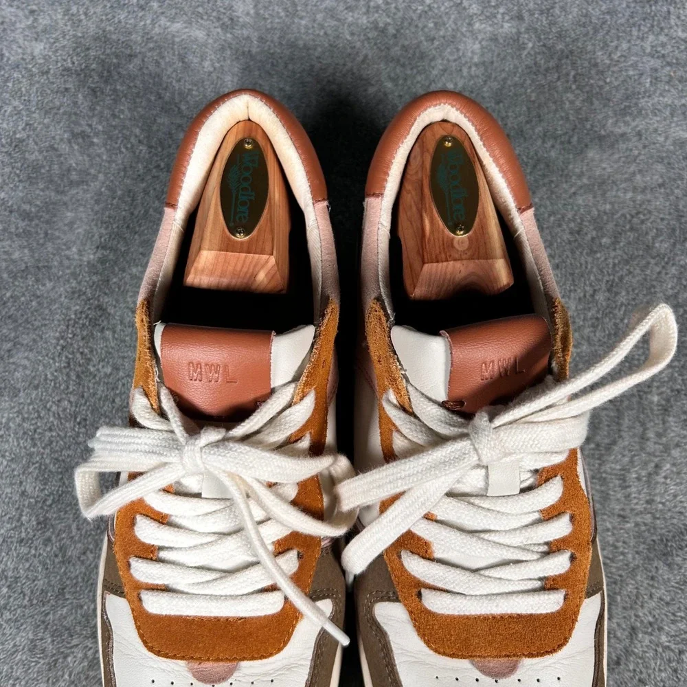 Madewell MWL Court Sneakers Colorblock Leather Suede Pink Brown Women 9.5M Men 8